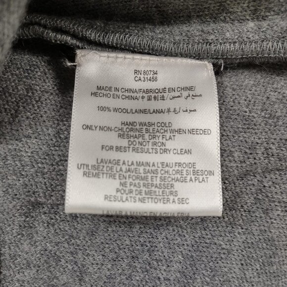 BCBGMaxazria gray 100% Wool short sleeve button front cardigan jacket Large - Picture 8 of 8